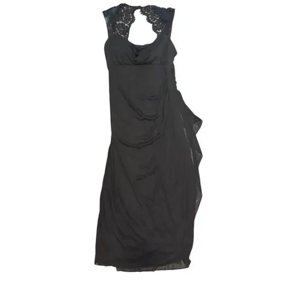 knee length dresses for ladies Jessica Bara Zeca Lace Keyhole Slit Maxi Dress – JESSICA BARA